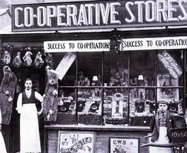 old black and white picture of first co-op store