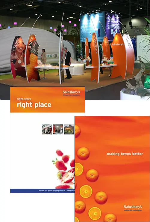 Sainsbury's 'Field to Fork' exhibition and property portfolio brochures